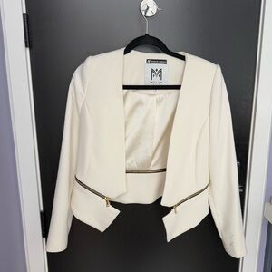Milly Cream Women's Blazer with Gold Accents
